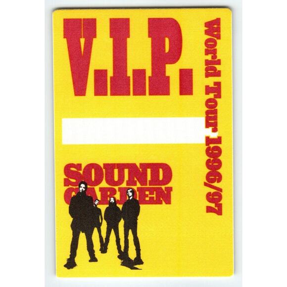 Soundgarden World Tour Backstage Pass 1996-97 Grunge Rock Music Vintage Original - Picture 1 of 1